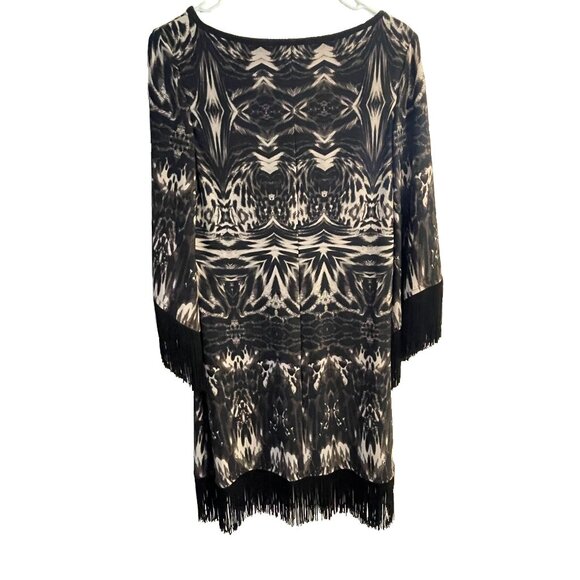 R&M Richards Abstract Fringe Boho Dress Size 8 Made in USA NWT - Picture 7 of 7